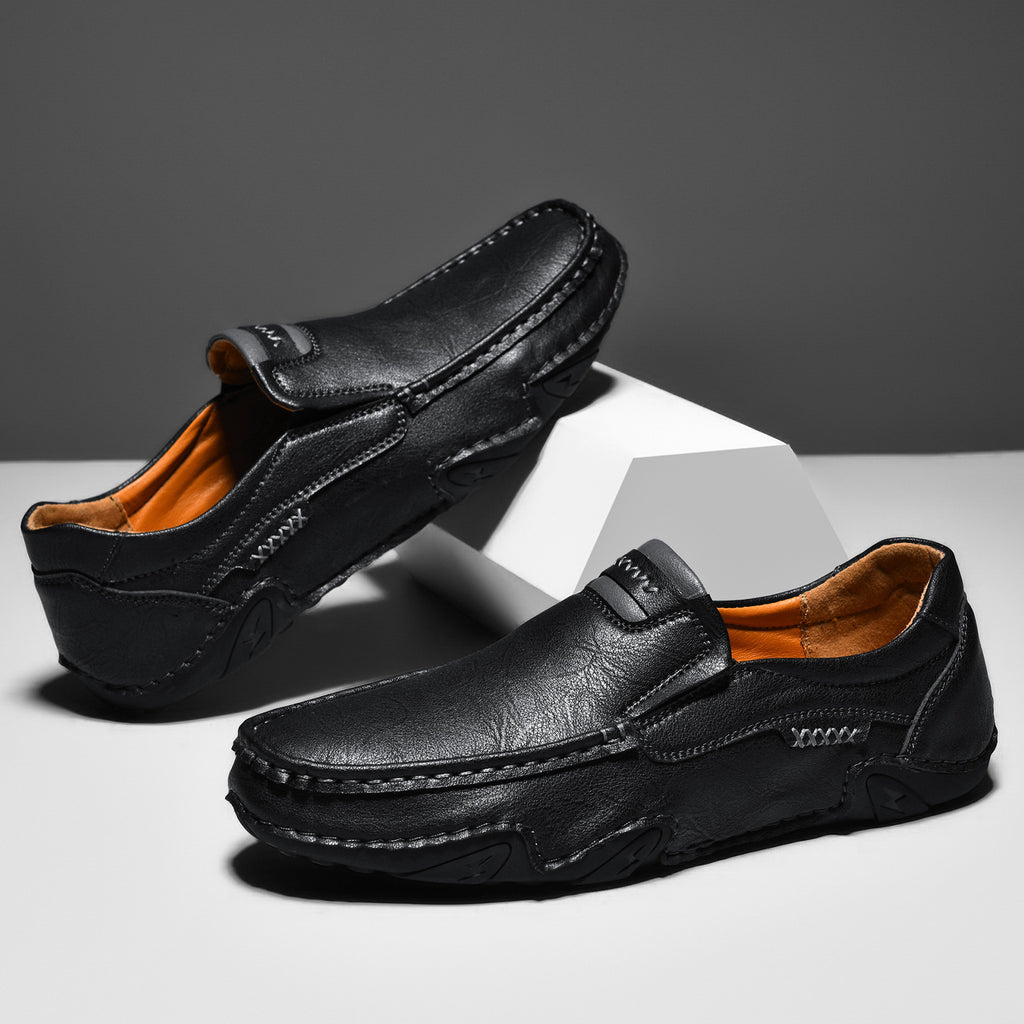 Ridgeborneo Hand-Stitched Casual Slip-On Loafers