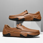 Ridgeborneo Hand-Stitched Casual Slip-On Loafers