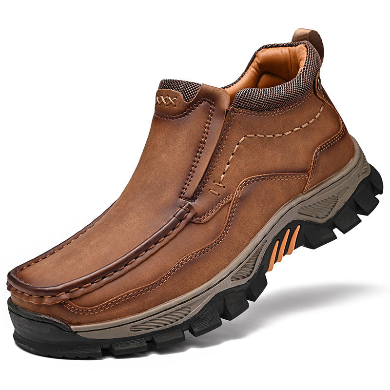 Ridgeborneo CanyonStride Rugged Leather Slip-On