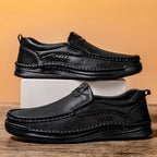 Ridgeborneo Men’s Hand-Stitched Slip-On Walking Shoes