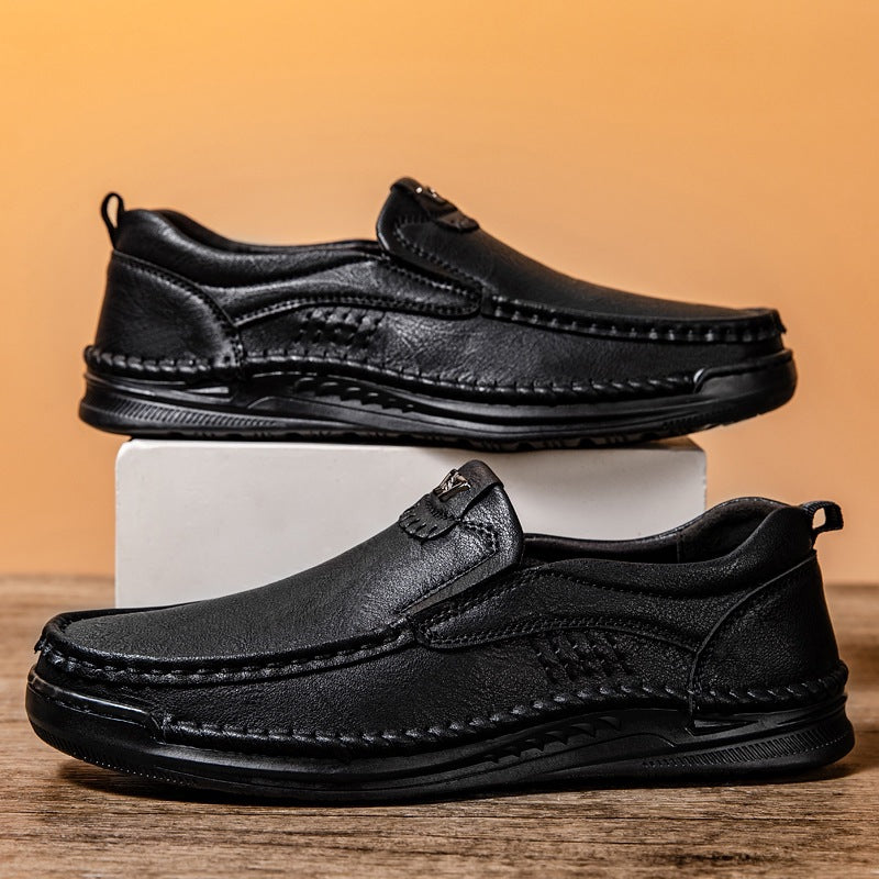Ridgeborneo Men’s Hand-Stitched Slip-On Walking Shoes