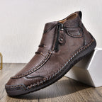 Ridgeborneo® StoneTrail Leather Side-Zip Ankle Boots