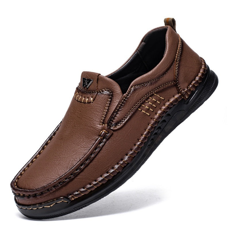 Ridgeborneo Men’s Hand-Stitched Slip-On Walking Shoes