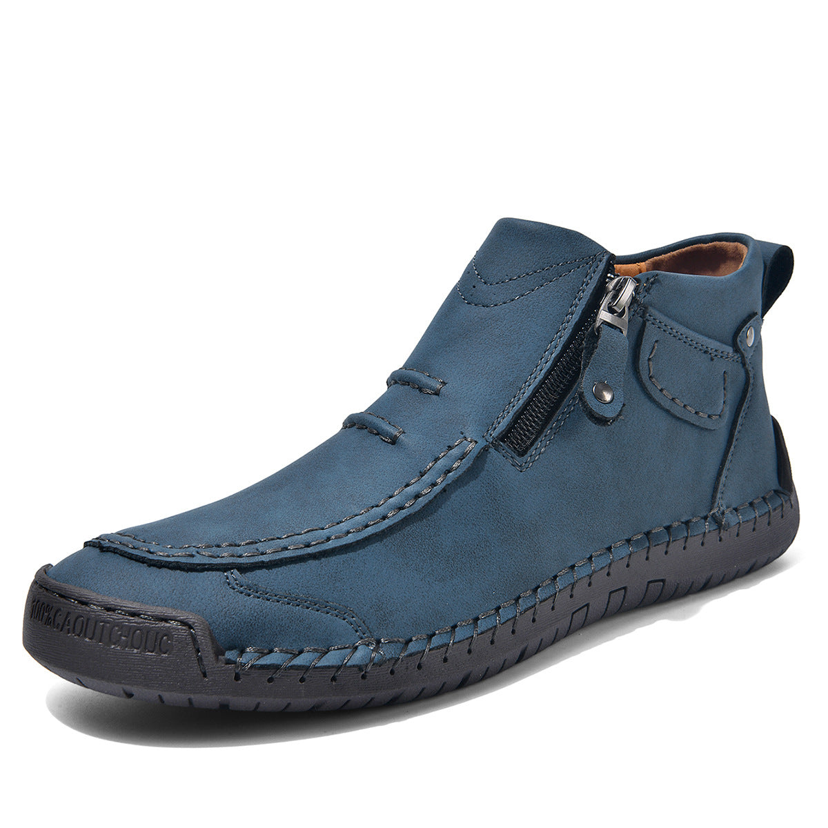 Ridgeborneo® StoneTrail Leather Side-Zip Ankle Boots