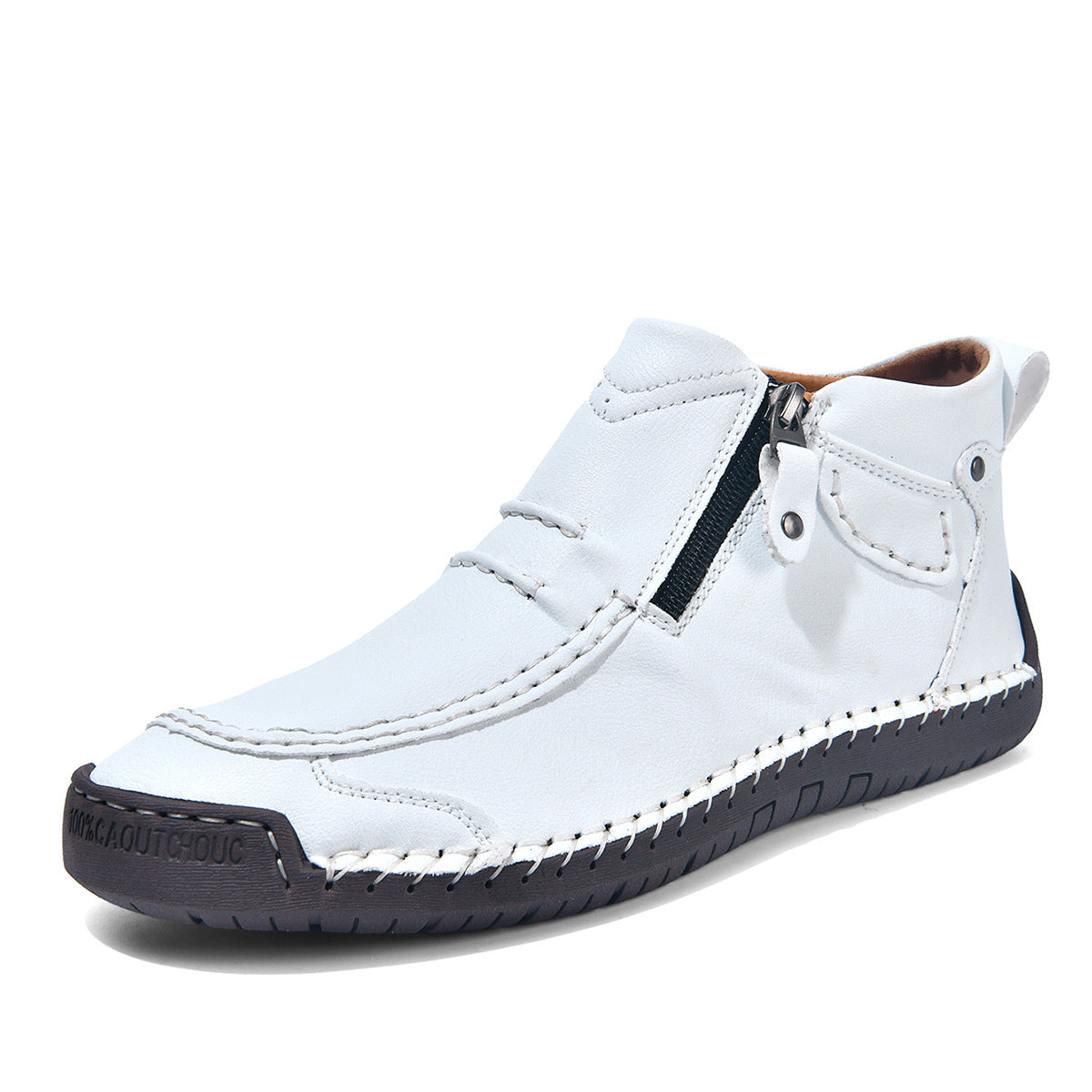 Ridgeborneo® StoneTrail Leather Side-Zip Ankle Boots