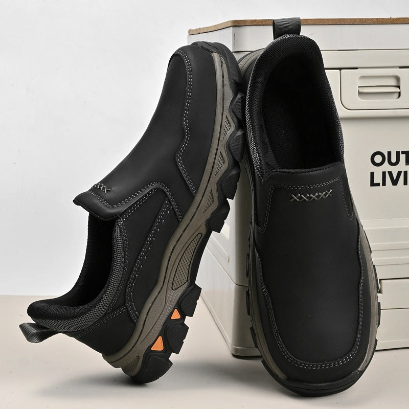 ⏰Last Day!45% OFF 🔥Men's Genuine Leather Slip-On Walking Shoes - Easy On, Comfortable All Day
