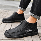 Ridgeborneo Hand-Stitched Zip-Up Casual Shoes