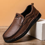 Ridgeborneo Men’s Hand-Stitched Slip-On Walking Shoes