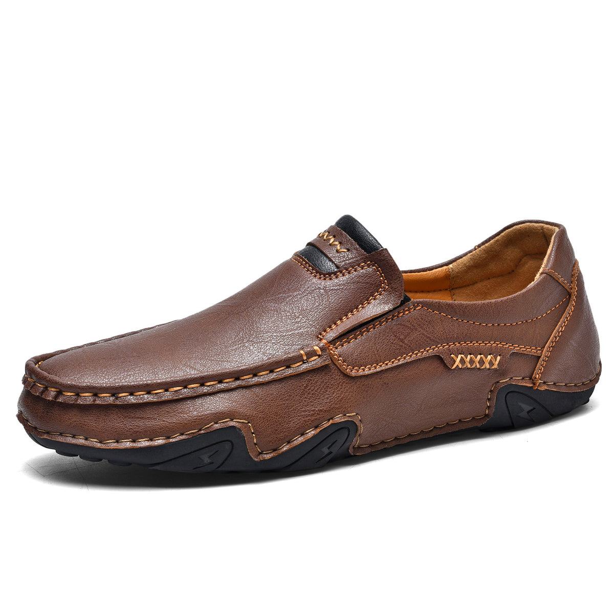 Ridgeborneo Hand-Stitched Casual Slip-On Loafers
