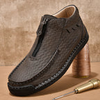 Ridgeborneo Hand-Stitched Zip-Up Casual Shoes